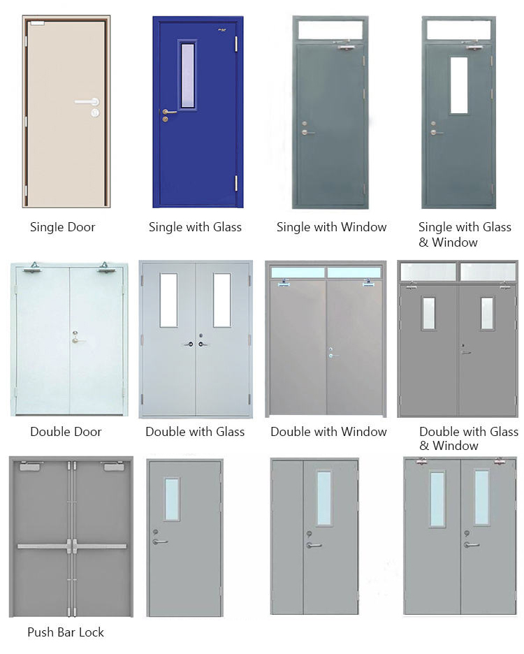 Non-Fire Rated Flush Galvanized Steel Doors-ZTFIRE Door- မီးသတ်တံခါး၊ Fireproof Door၊ Fire rated Door၊ Fire Resistant Door၊ Steel Door၊ Metal Door၊ Exit Door