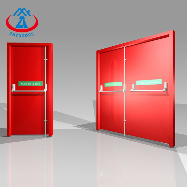 Non-Fire Rated Metal Steel Doors Uban sa Push Bar-ZTFIRE Door- Fire Door, Fireproof Door, Fire rated Door, Fire Resistant Door, Steel Door, Metal Door, Exit Door