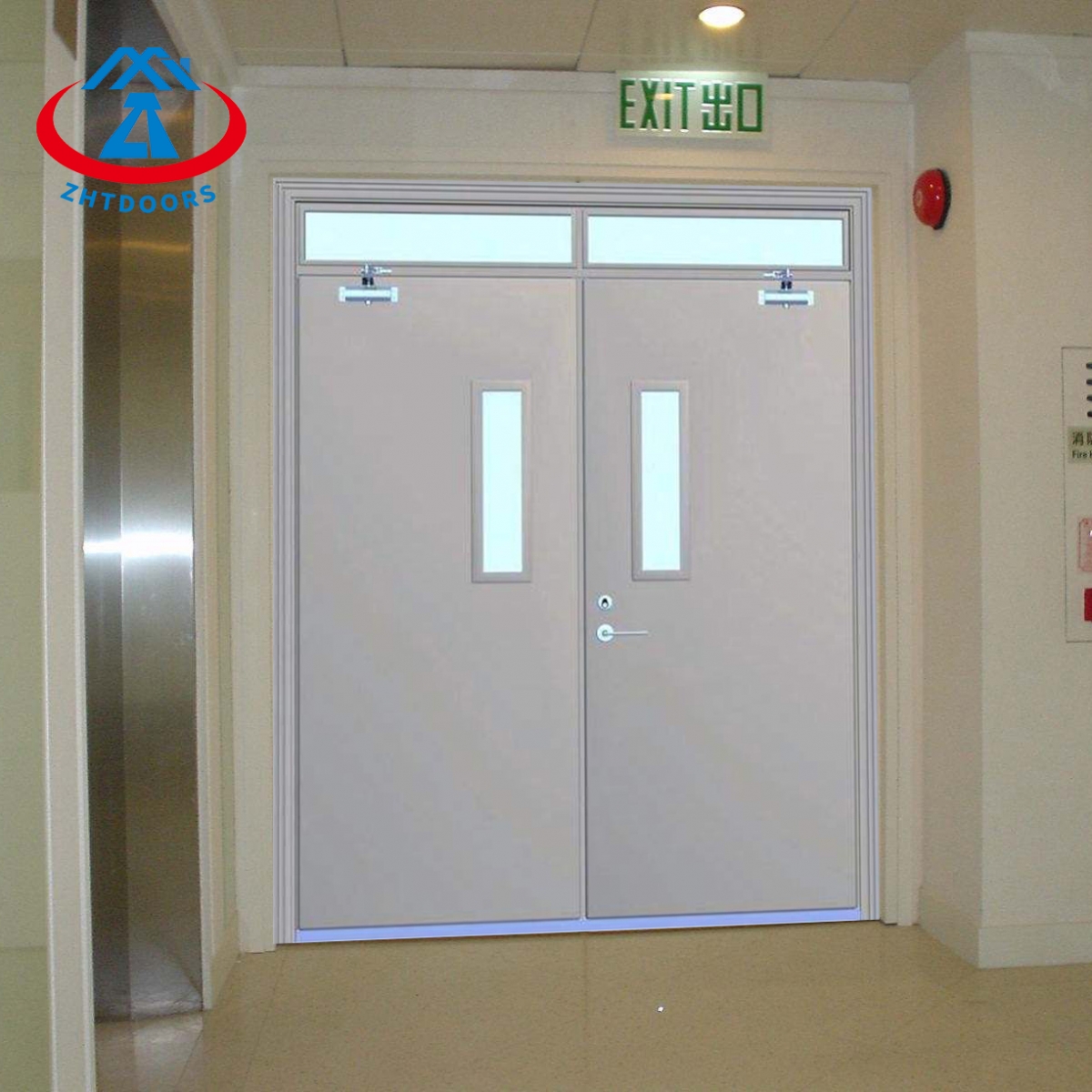 Double Rebated Fire Door Frame With Transom-ZTFIRE Door- Fire Door,Fireproof Door,Fire rated Door,Fire Resistant Door,Steel Door,Metal Door,Exit Door