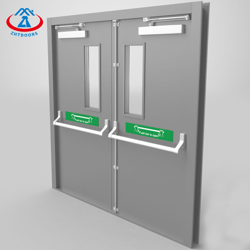 Fire Rated Fire Exit Door With Panic Bar-ZTFIRE Door- Fire Door,Fireproof Door,Fire rated Door,Fire Resistant Door,Steel Door,Metal Door,Exit Door