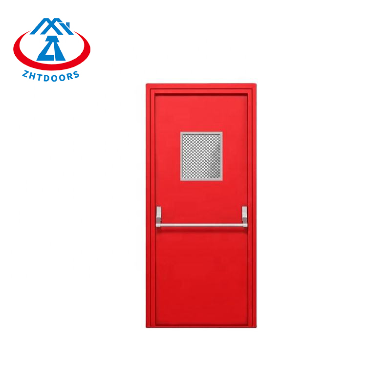 Palokuljettu ovi - paniikkipoistumislaite Paloluokiteltu hätäpoistumisovi, kaksi ZTFIRE-ovi - palo-ovi, palonkestävä ovi, paloluokitettu ovi, palonkestävä ovi, teräsovi, metalliovi, uloskäyntiovi