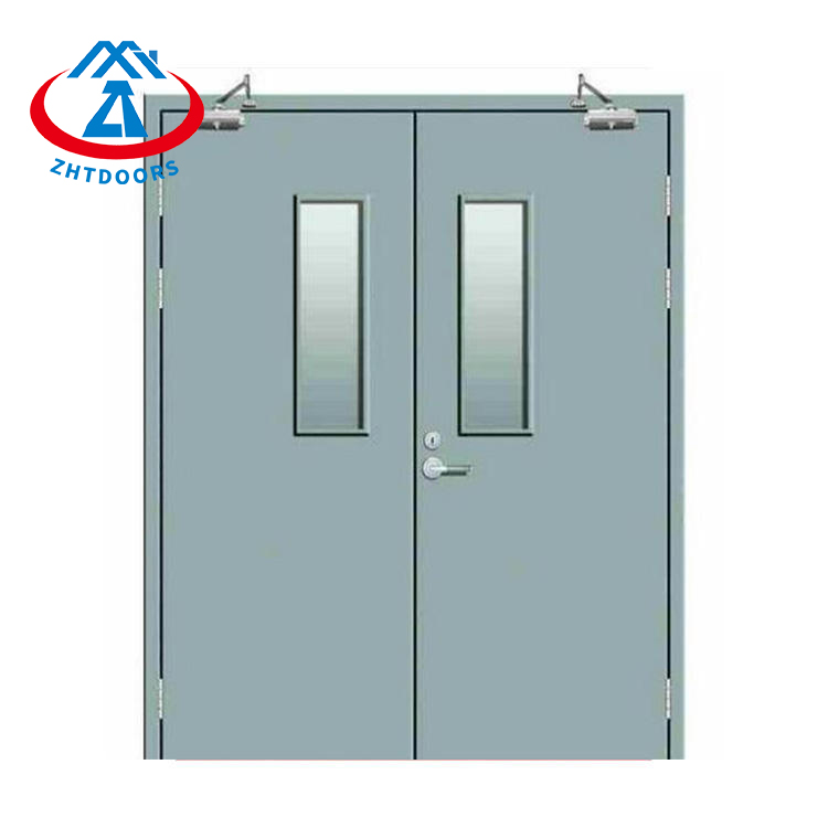 fire exit door with tempered glass,fire rated hotel room entry doors with frame,steel fire door with panic push bar-ZTFIRE Door- Fire Door,Fireproof Door,Fire rated Door,Fire Resistant Door,Steel Door,Metal Door,Exit Door